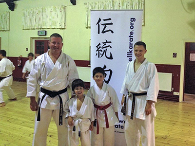Kevin's first Karate session back with his family